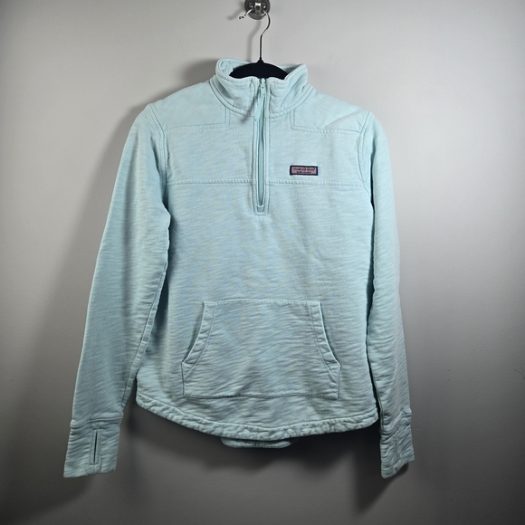 Vineyard Vines Tops - Vineyard Vines Blue Quarter-Zip Sweatshirt Casual Fit